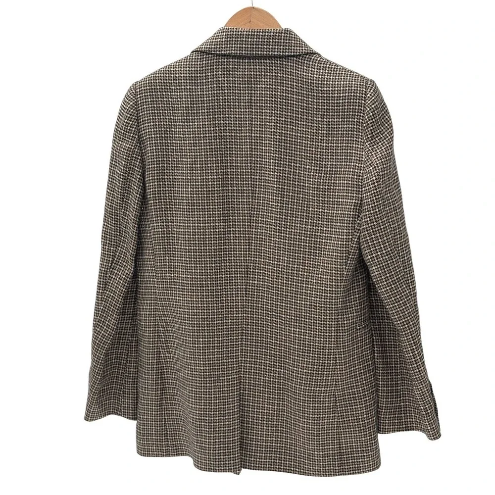 New Brunello Cucinelli Blazer Women Tan Gold 44 8 Houndstooth Old Money  Linen‎